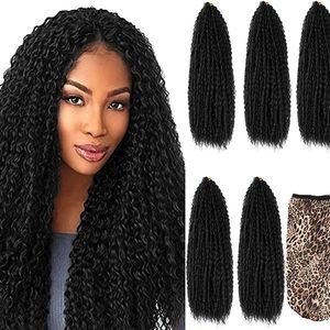 Deep Twist Braiding Hair Extension 5 PACKS Afro Kinky Curly Crochet Braids